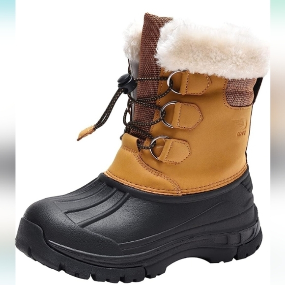 Quseek Kids Girls Boys Winter Snow Boots Waterproof Insulated Fur Warm Non Slip - Picture 1 of 6